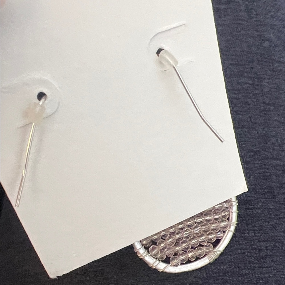 Marlyn Schiff Pink and Silver Teardrop Earrings by Anthropologie - Picture 3 of 3